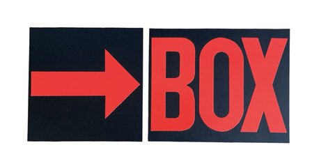 Pit Board Box and Arrow (black/fluor red)