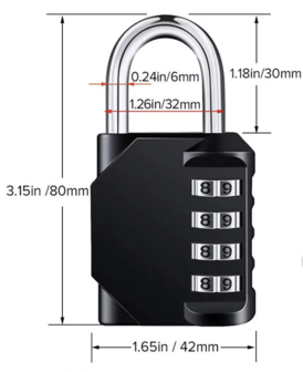 Resettable 4-digit combination padlock