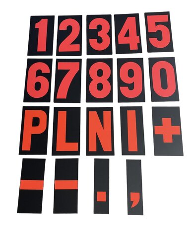 Pit Board numbers set (black/fluor red)