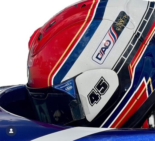 Sidecarshop Arai visor sticker (blue)